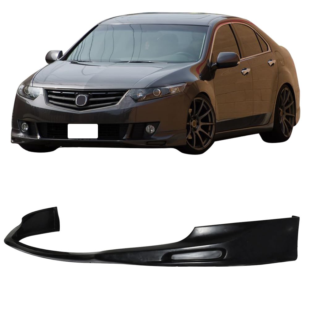 IKON MOTORSPORTS JDM Style PU Black Front Bumper Lip Spoiler Splitter for 2009-2010 Acura TSX - Aggressive Styling & Enhanced Aerodynamics for Street Racing & Car Shows
