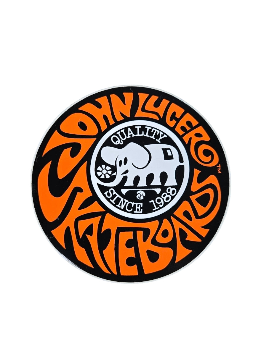 Vintage 80s John Lucero Skateboard Sticker - Orange Retro Decal for Skateboards, Laptops & Water Bottles - Perfect for Skateboarders & 80s Nostalgia Fans