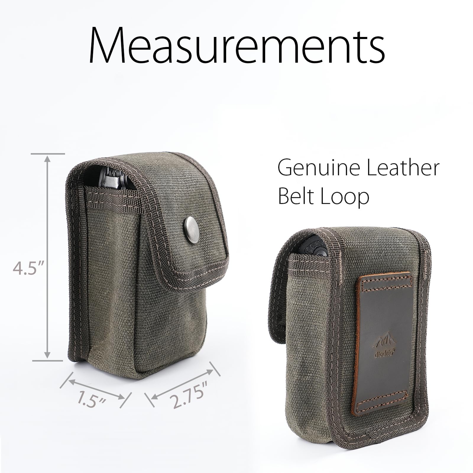 Diodrio EDC Belt Pouch for Men & Women - Compact Waist Pack with Belt Loop for Hiking, Fishing, Camping - Waxed Canvas Small Holster Pouch with Snap Closure - Perfect for Outdoor Adventures, Travel & Everyday Carry