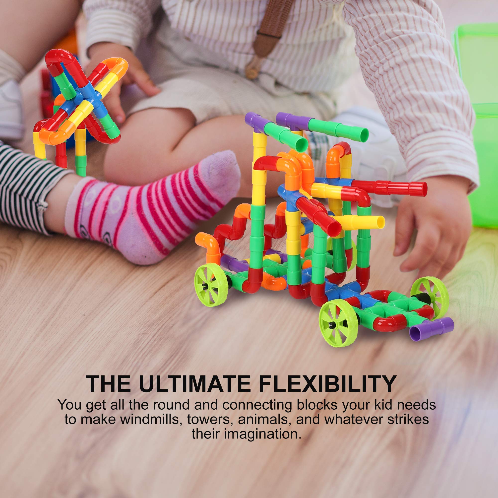 STEM Educational Building Blocks Toy Kit for Kids Ages 3-8 - Creative Construction Learning Toys for Toddlers & Preschool Boys & Girls - Perfect for Classroom, Birthday Gifts & Indoor Playtime Activities