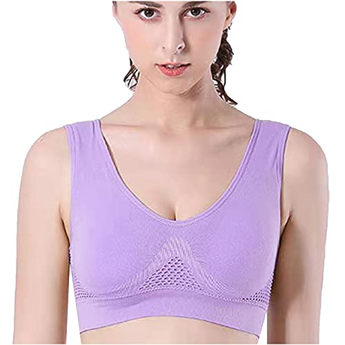Plus Size Women's Tank Tops - Wireless Sports Bra for Yoga, Running & Workouts - Breathable Cropped Vest for Comfort & Support - Casual Wear & Active Lifestyle