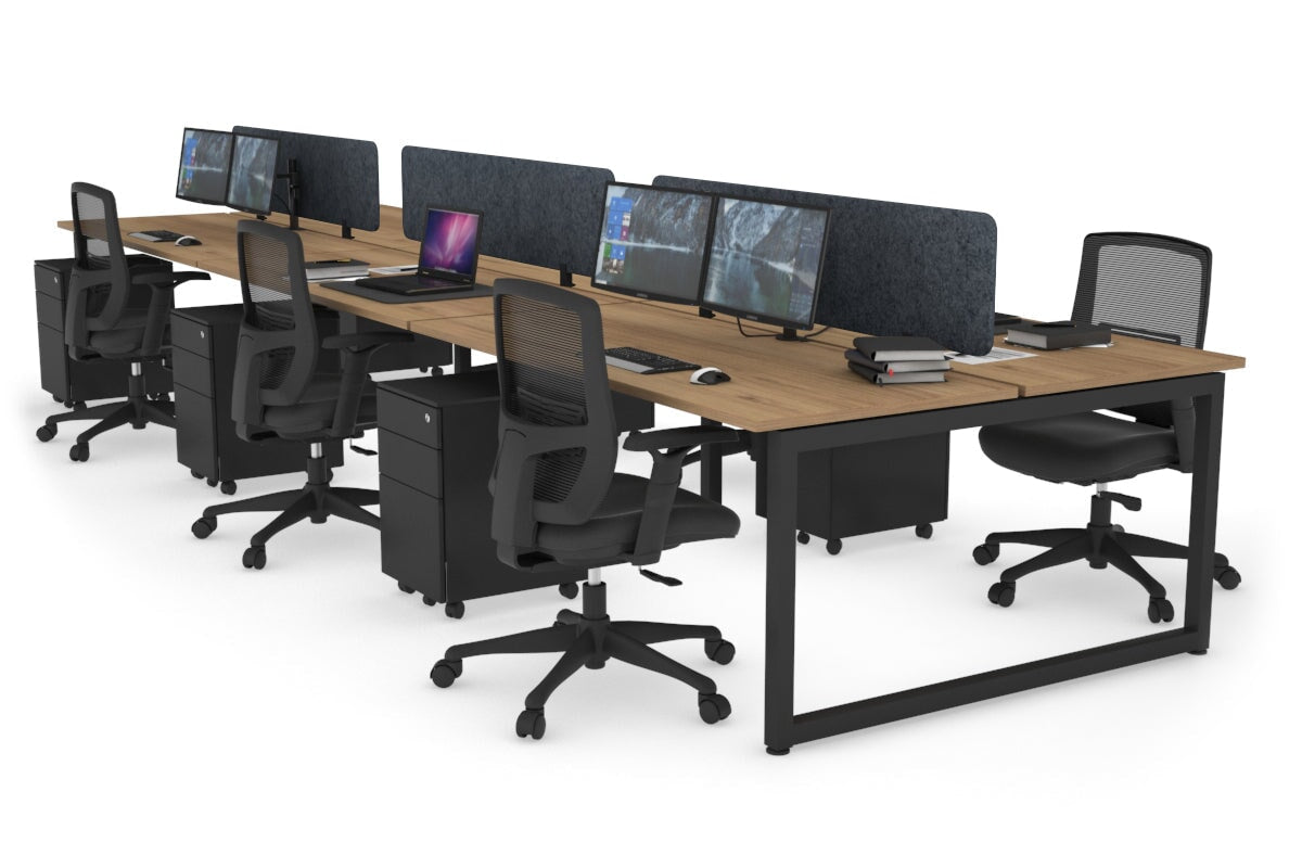 Quadro Loop Legs 6-Person Office Workstation Desk [1800L x 700W] - Modern Collaborative Workspace Solution for Team Projects & Open Office Layouts