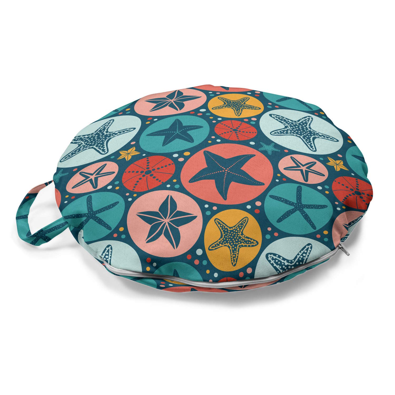 Ambesonne Deep Ocean Starfish Round Floor Cushion with Handle - 18