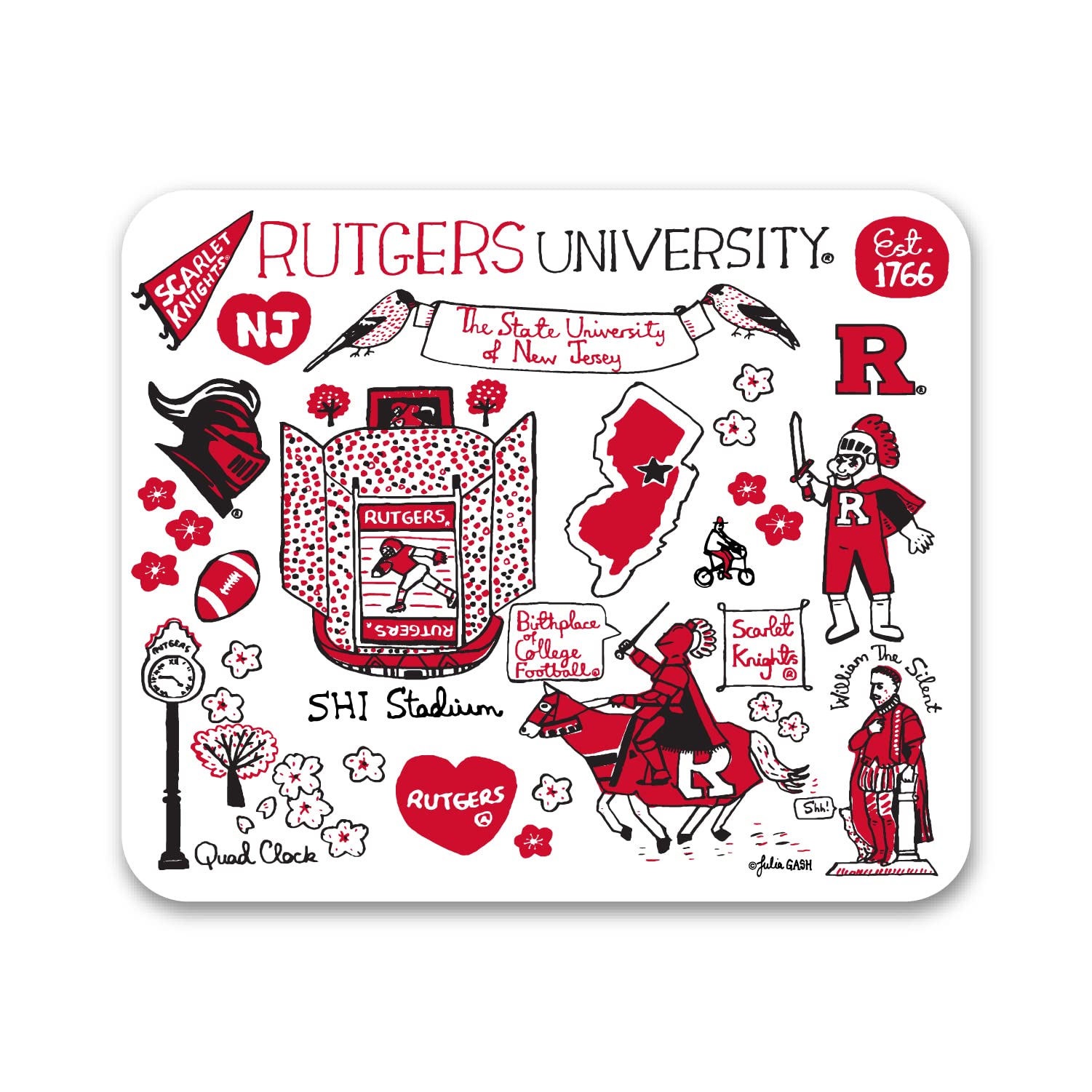 Rutgers University Standard Fabric Mouse Pad - Non-Slip Desk Accessory for Gaming & Office Work | Perfect for Dorm, Home & Office Setup