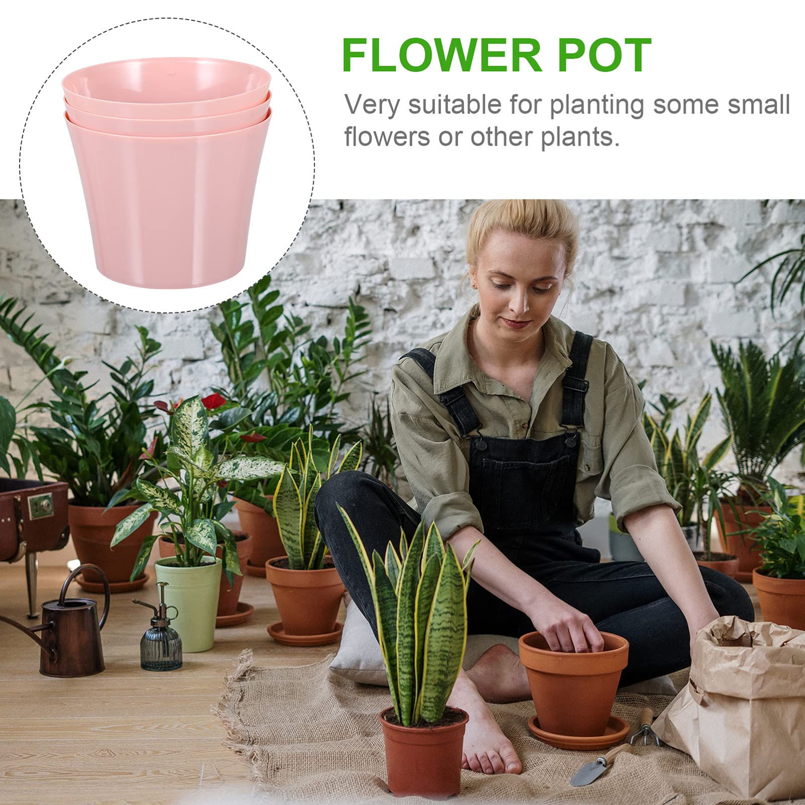 BESPORTBLE 3-Pack Self-Watering Flower Pots for Indoor Plants - Hanging Succulent Planter with Automatic Water Absorption, PP Material for Home, Office, and Garden Decor