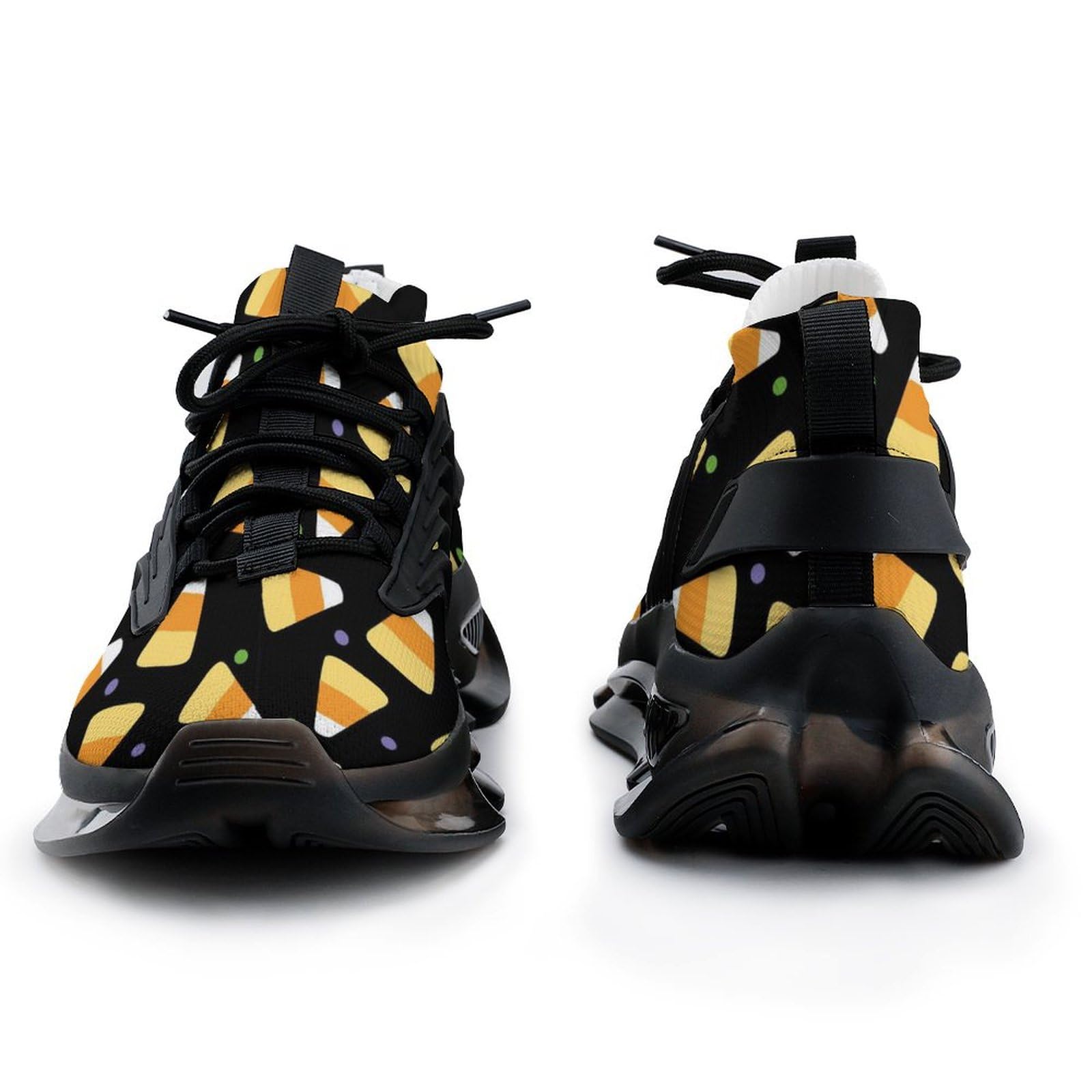 Halloween Candy Corn Pattern Men's Running Shoes - Lightweight Athletic Sneakers for Gym, Hiking & Sports | Festive Workout & Costume Shoes