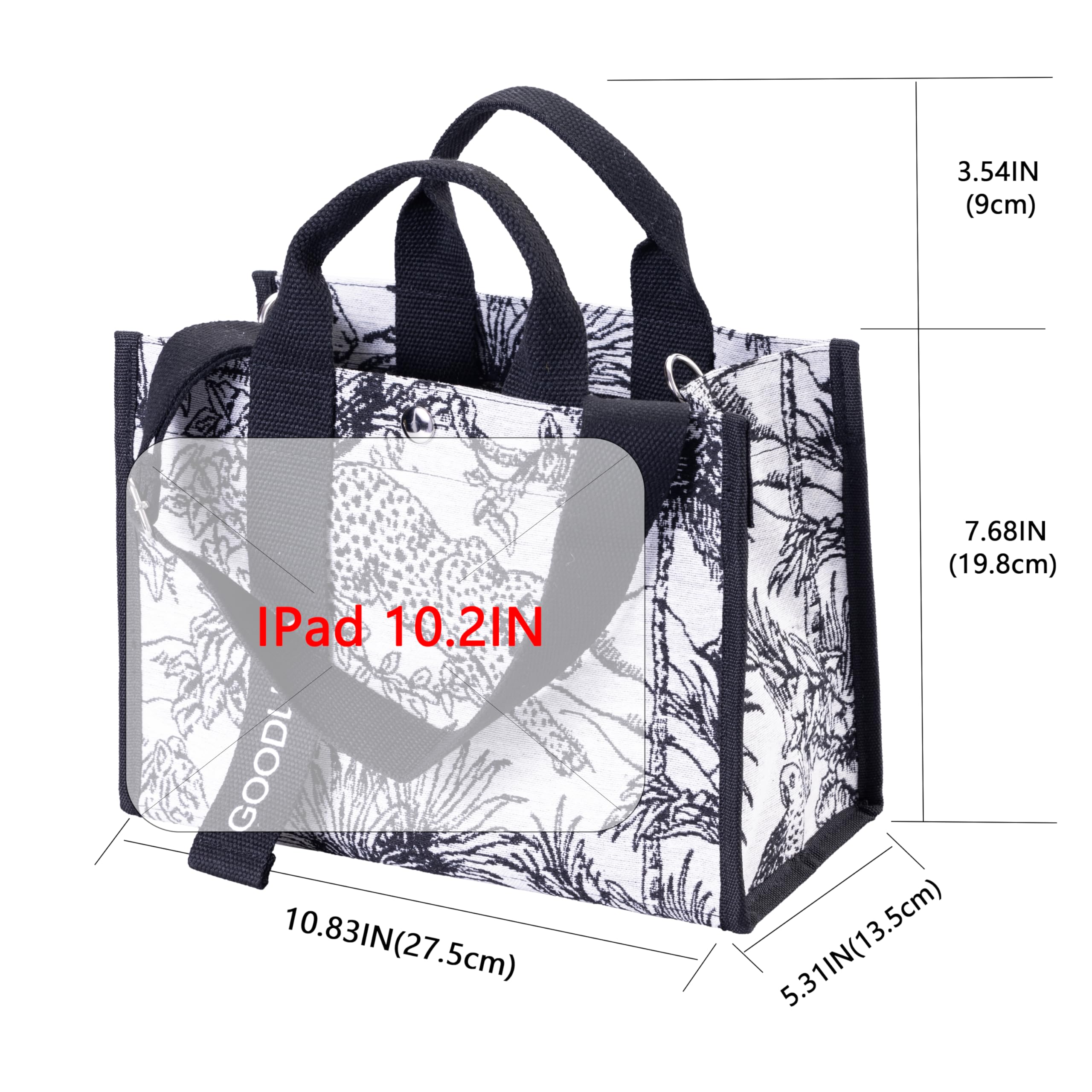 Cute Canvas Tote Bag for Women - Crossbody Purse for Work & Beach