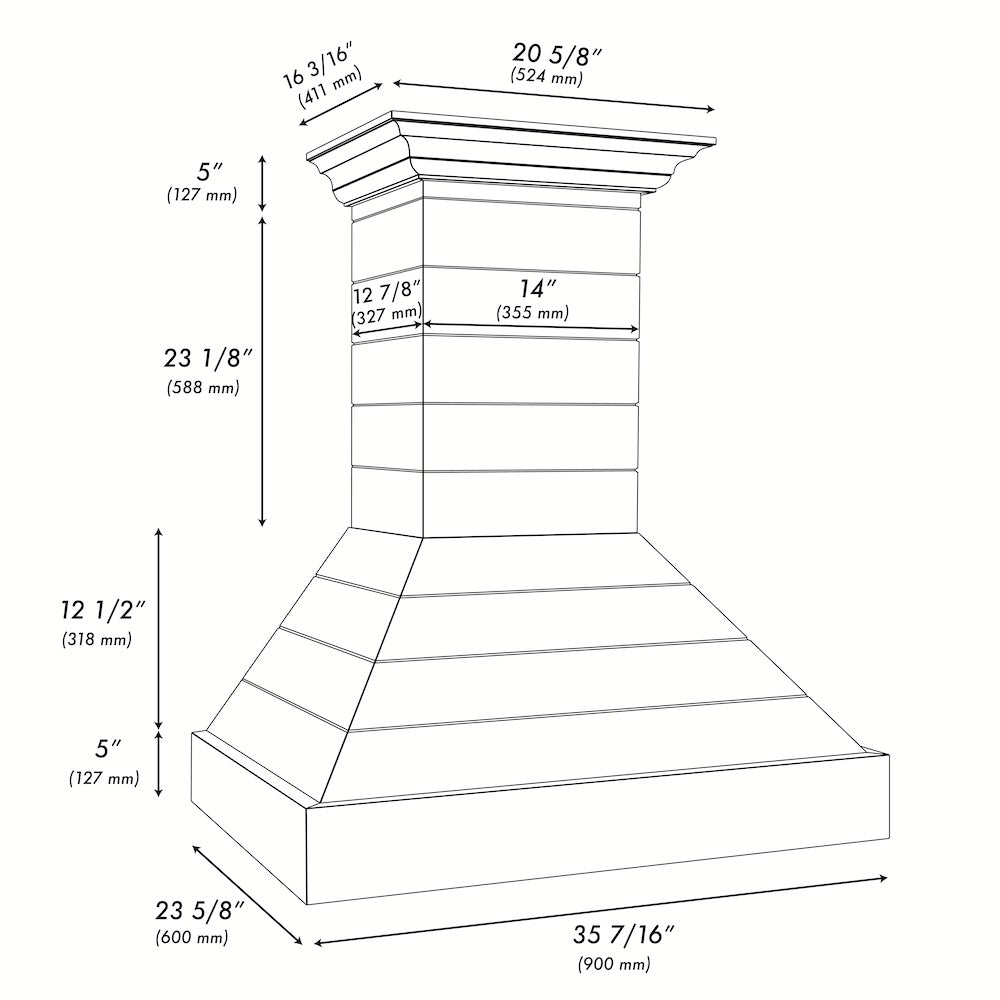 ZLINE 36 Inch Rustic Shiplap Wooden Wall Mount Range Hood - Bright White Finish with Stainless Steel Accents (Model 365WW 36) | Perfect for Farmhouse Kitchen, Modern Cabinets & Open Concept Homes