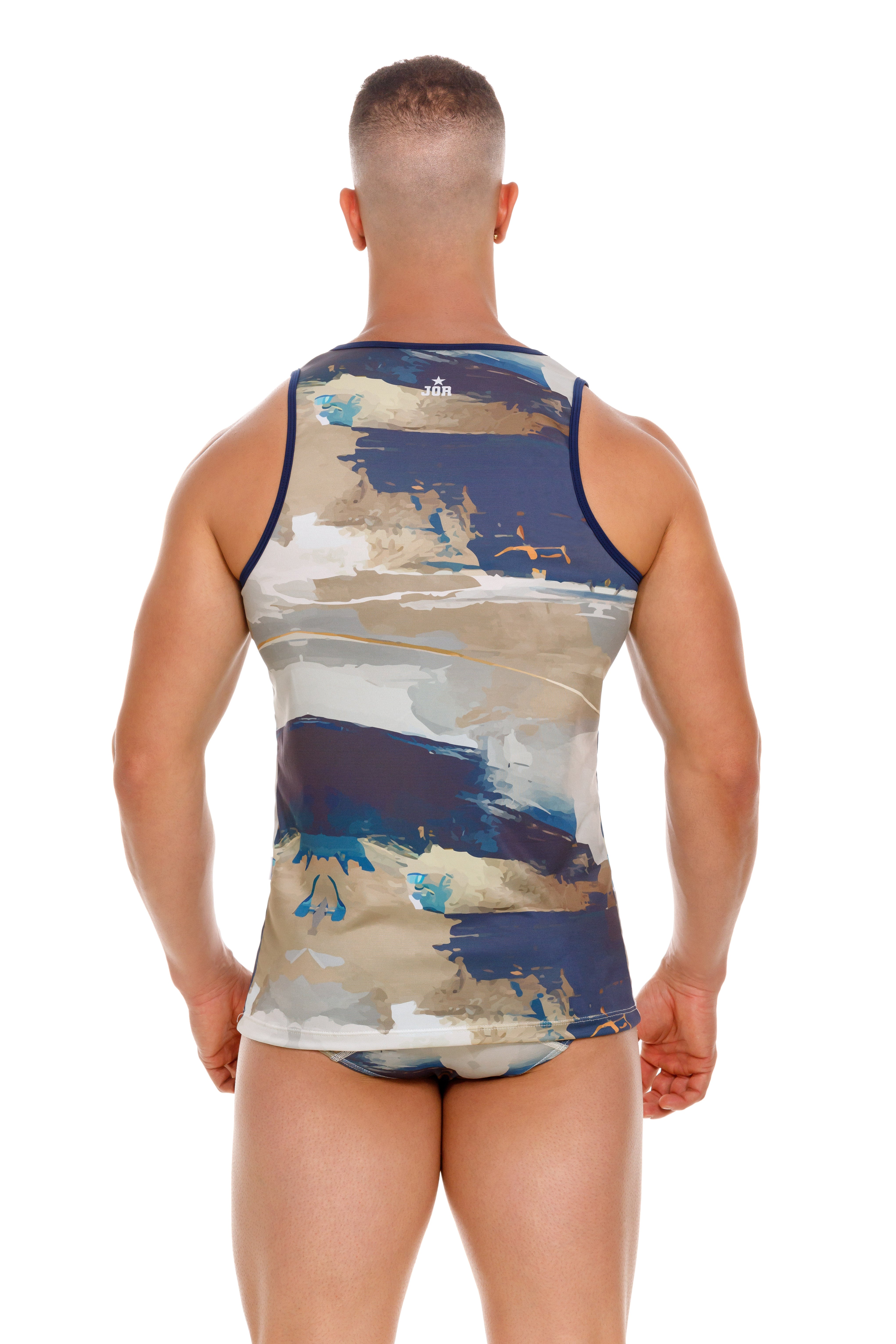 JOR Irish Slim Fit Tank Top for Men - Lightweight Breathable Blue Muscle Shirt - Gym, Workout, Running & Casual Wear