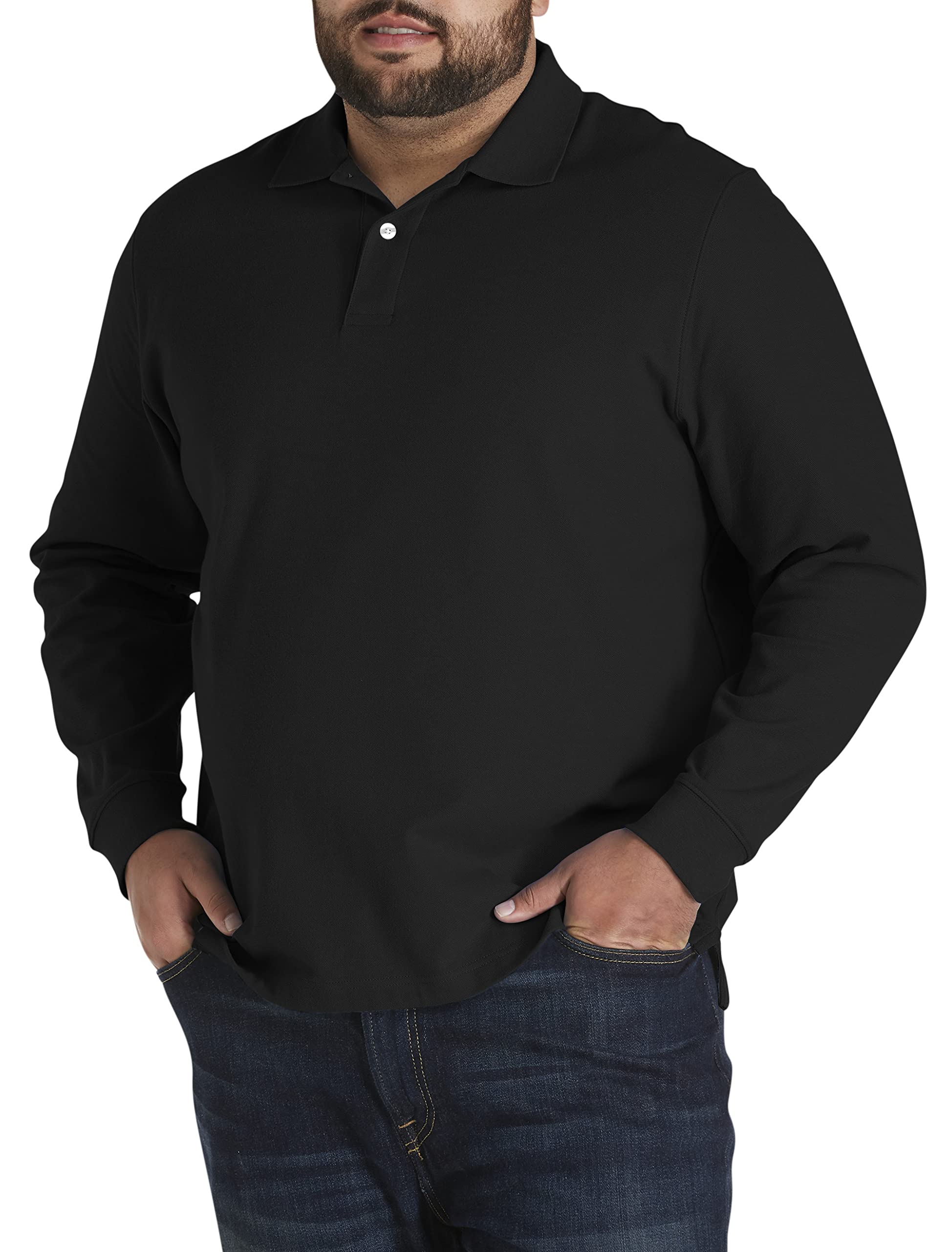 Harbor Bay by DXL Big and Tall Honeycomb Piqué Polo Shirt for Men - Comfortable & Breathable Casual Work Shirt - Perfect for Office, Golf & Outdoor Activities
