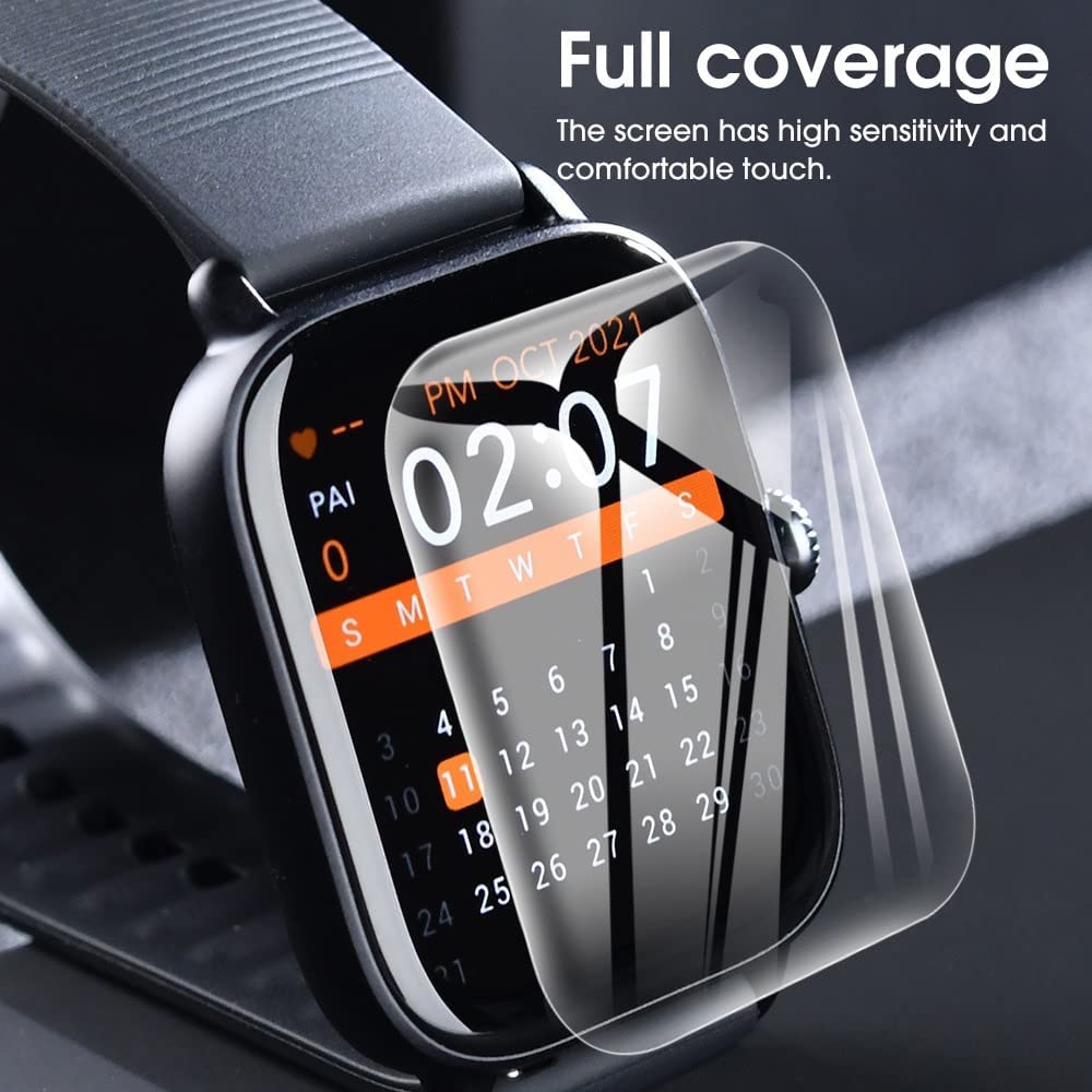 Fire-Boltt Solaris 1.78 Inch Smart Watch Screen Protector - 2 Pack 9H Hardness TPU Film, Anti-Scratch, Touch Sensitive, Ultra Thin & Durable for Workouts, Running & Daily Use
