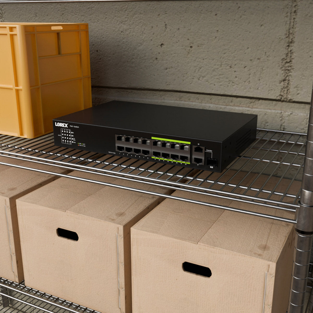 Lorex 16 Port Unmanaged Network Switch with 8 ePoE & 8 PoE+ Ports, 250W Power Budget - Ideal for Home Security Cameras, Office Networks & Small Business IT Setups