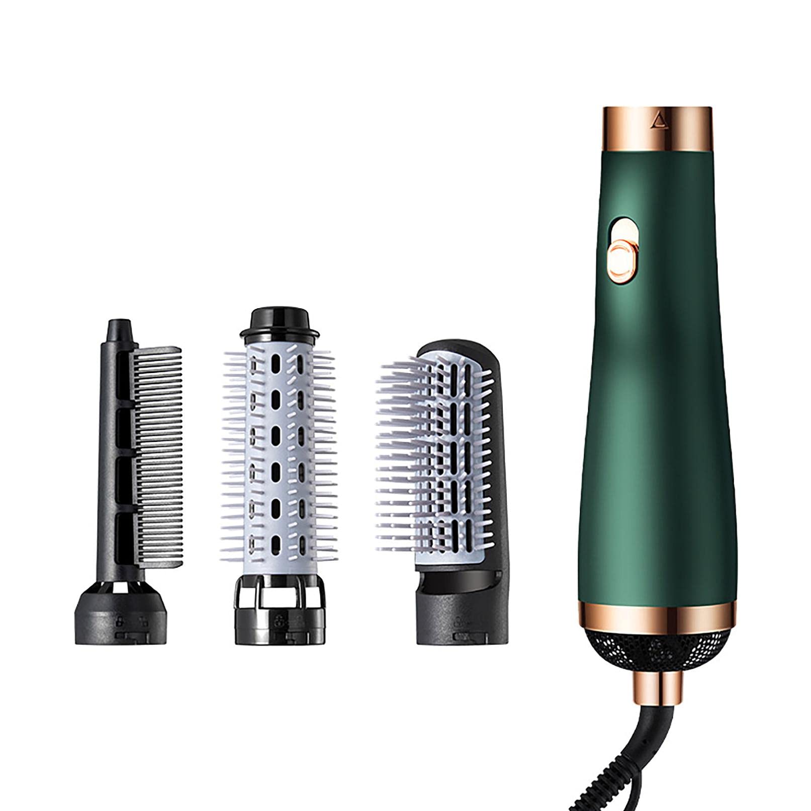 Haojiajia 5-in-1 Hot Air Brush - 3 Speed, 2 Temp, Negative Ion Hair Dryer for Styling & Volumizing (Green)