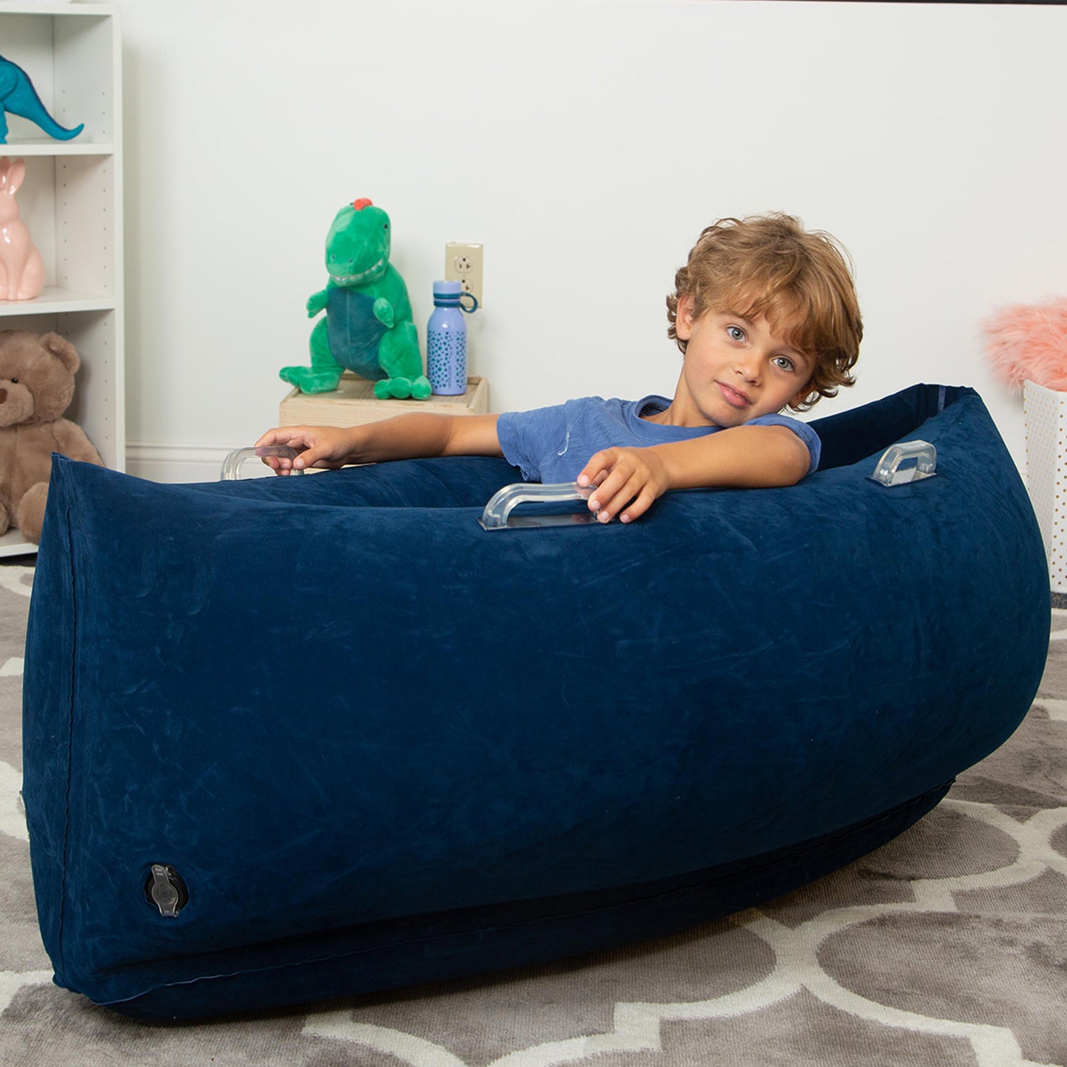 Bouncyband® Comfy Hugging Peapod Sensory Pod for Kids - 48 Inch Blue Sensory Body Sock for Calming, Focus & Relaxation - Perfect for ADHD, Autism & Sensory Processing Disorder at Home or School