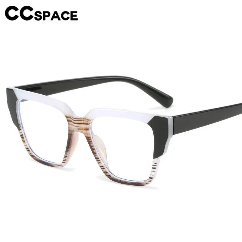CCspace Women's Full Rim Square TR90 Titanium Eyeglasses 56855 - Lightweight & Durable Frame for Work, Reading & Everyday Fashion