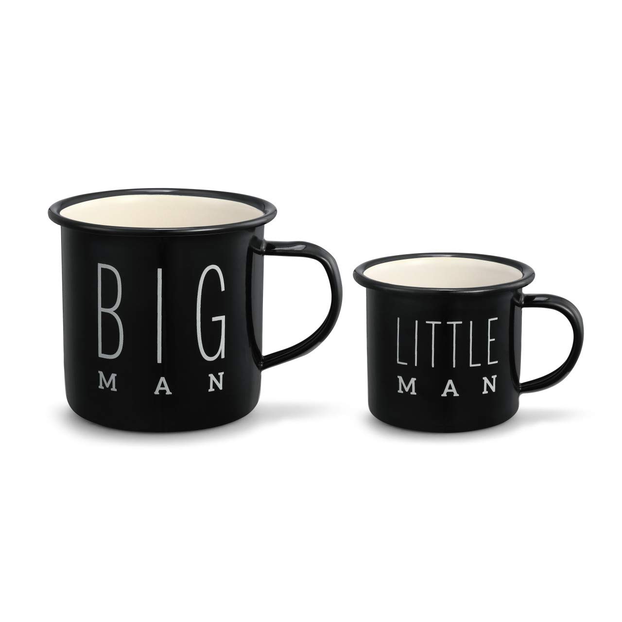 Midnight Black 10oz Metal Camping Mugs Set of 2 - Durable Stainless Steel Travel Cups for Big & Little Man - Perfect for Camping, Hiking, and Outdoor Adventures