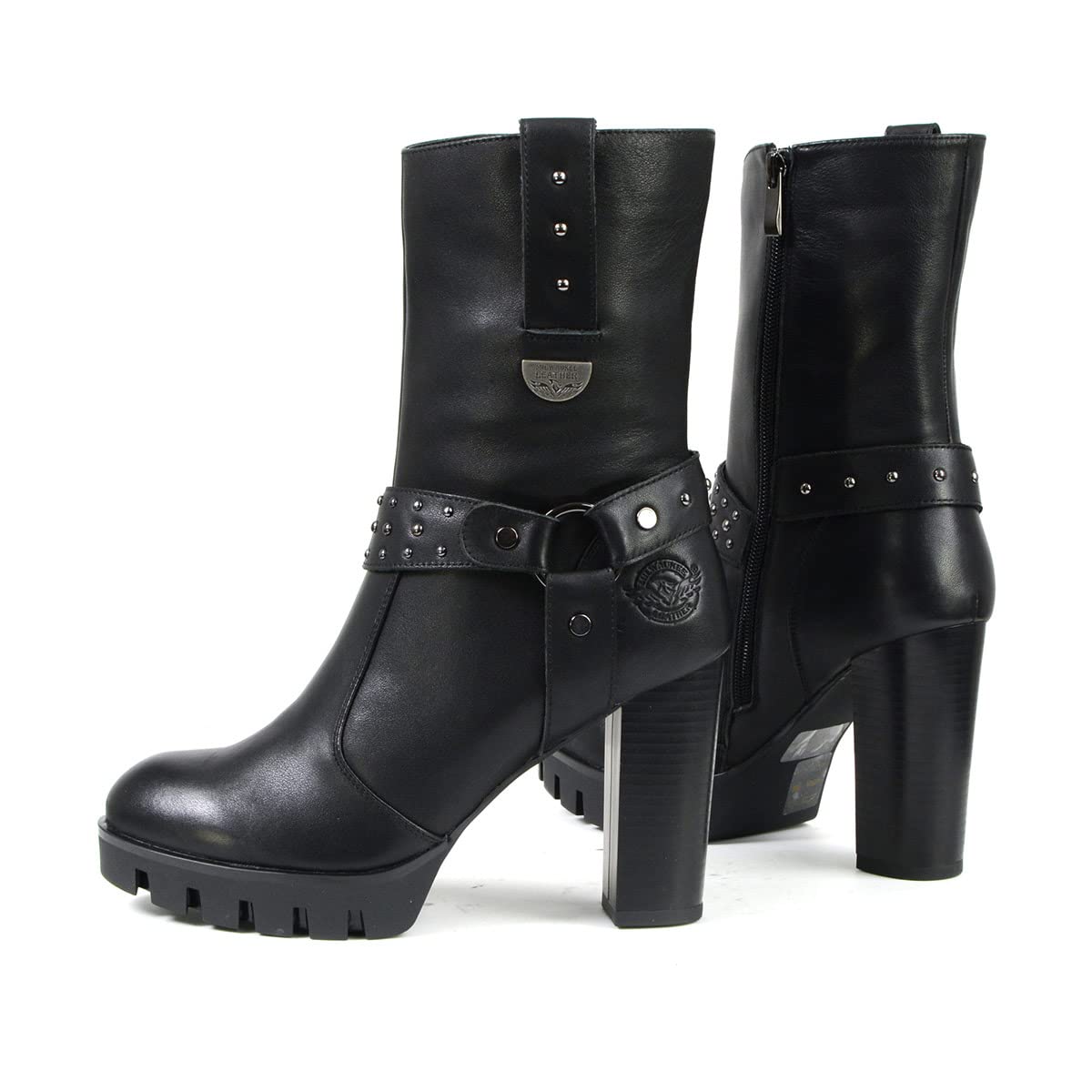 Premium Women's Leather Motorcycle Boots - Milwaukee Classic Casual Biker Boots Collection MBL-8 | Stylish & Comfortable for Riding, Outdoor Adventures & Everyday Wear