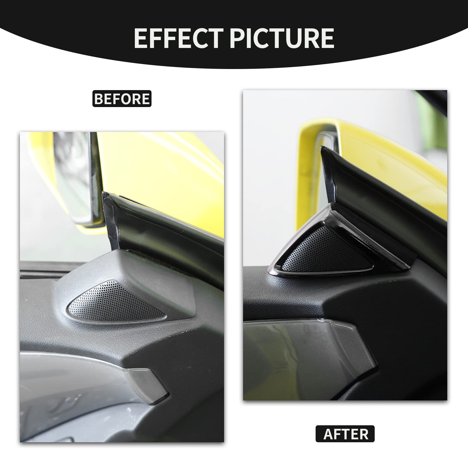 CheroCar A-Pillar Speaker Ring Cover Trim - Interior Accessories for 2010-2015 Chevrolet Camaro (Black) | Upgrade Your Car's Interior Style & Sound System Protection
