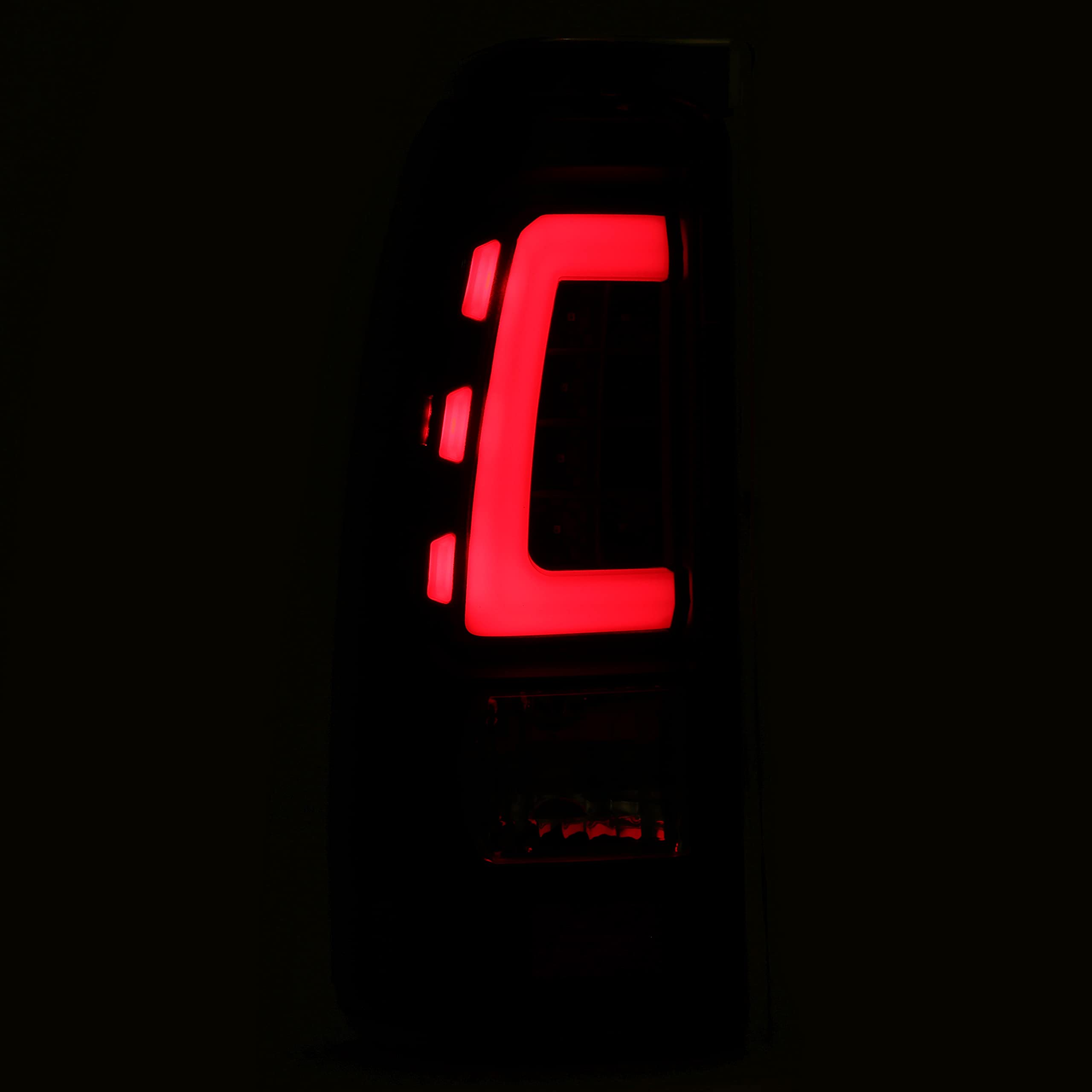 Kojem LED Tail Lights for 1999-2006 Chevy Silverado & 1999-2002 GMC Sierra 1500/2500/3500 - Black Housing with Clear Lens LED Tube Bar Taillight - Upgrade Your Truck's Style & Night Visibility