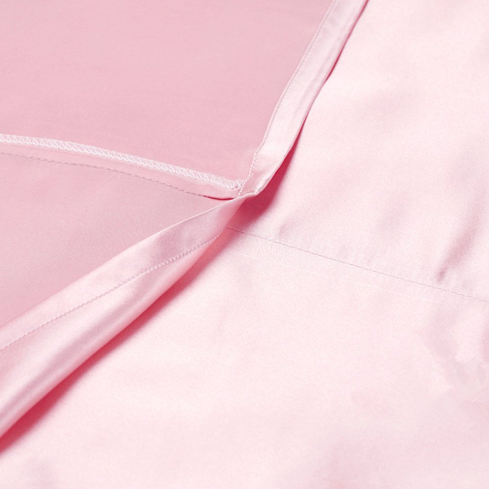 MAXFEEL 100% Mulberry Silk Flat Sheet - Hypoallergenic Twin Size Silk Bed Sheet for Skin Care & Better Sleep (Pink) - Perfect for Luxury Bedding, Spa Nights & Sensitive Skin