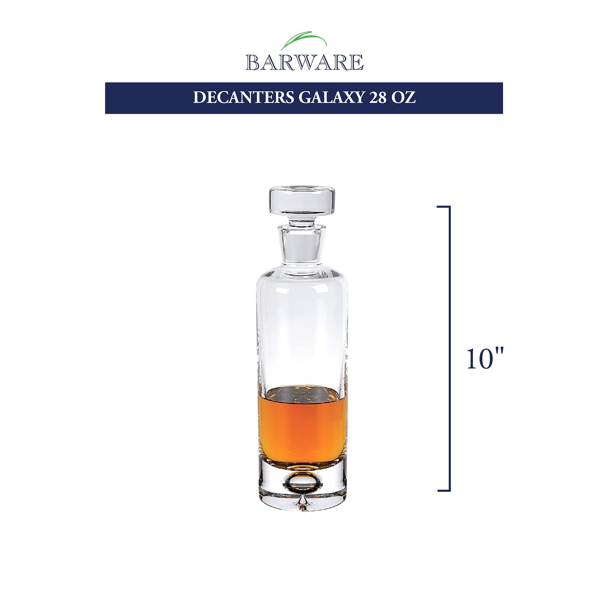 Premium 28 oz Lead-Free Crystal Whiskey Decanter with Stopper - Handcrafted European Barware for Scotch, Bourbon & Liquor - Elegant Home Bar & Gift for Whiskey Lovers