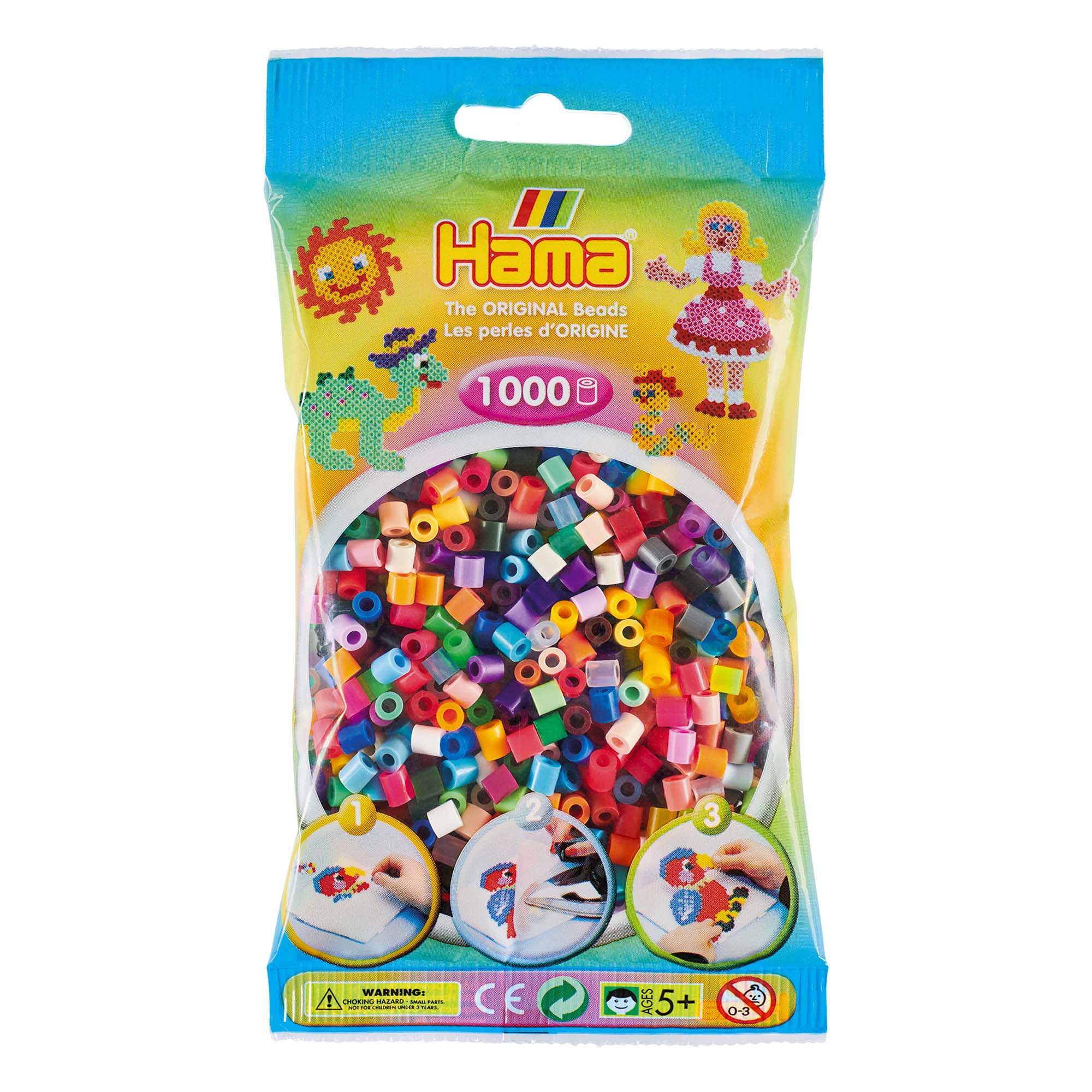 1,000 Pack Hama Midi Beads - Translucent Colorful Perler Beads for DIY Arts & Crafts, Kids' Creative Projects, and Ironing Bead Designs