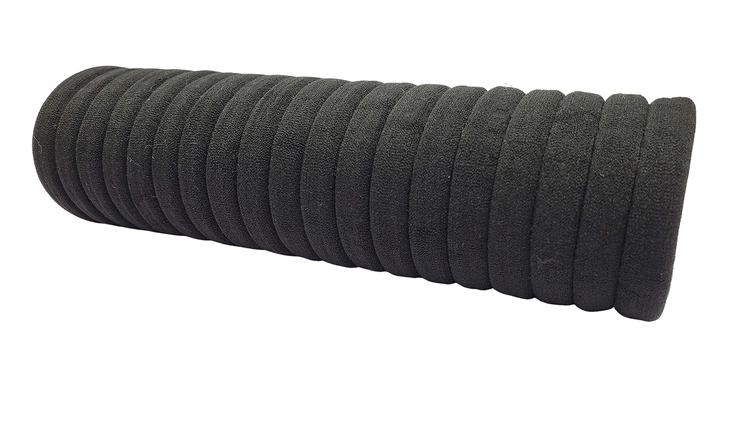 MANODHRUVA Textured Hair Rubber Bands for Women - 36 Pack Black Elastic Hair Ties for Thick & Thin Hair - Perfect for Ponytails, Braids, Buns & Everyday Hairstyles