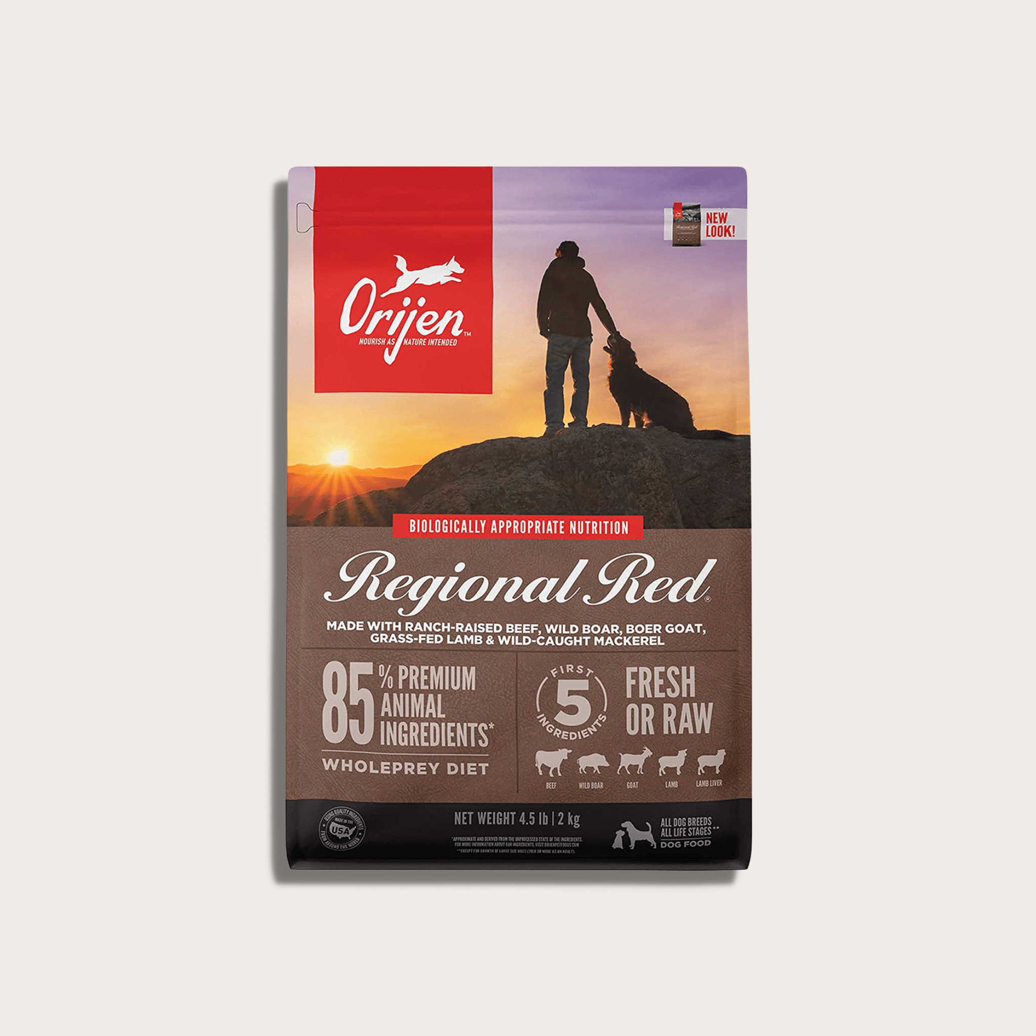 ORIJEN Regional Red Recipe Grain-Free Dry Dog Food - High Protein, Natural Ingredients for Adult Dogs - Perfect for Active Pets & Outdoor Adventures