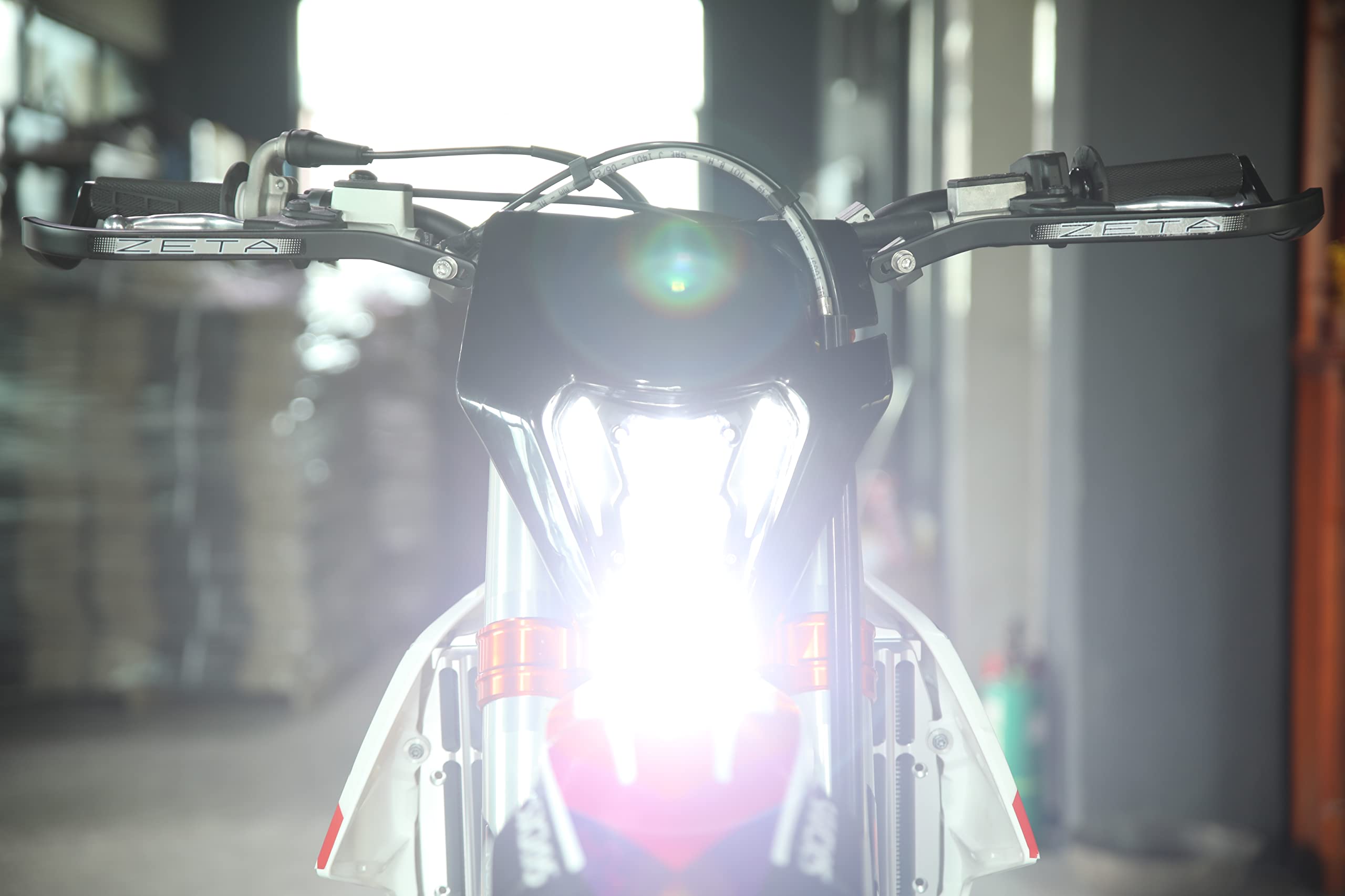 JFG RACING Universal LED Motorcycle Headlight with Turn Signals - Dirt Bike, Pit Bike, Enduro & ATV Headlight Kit (Black) - Perfect for Off-Road Adventures, Night Riding & Trail Exploration