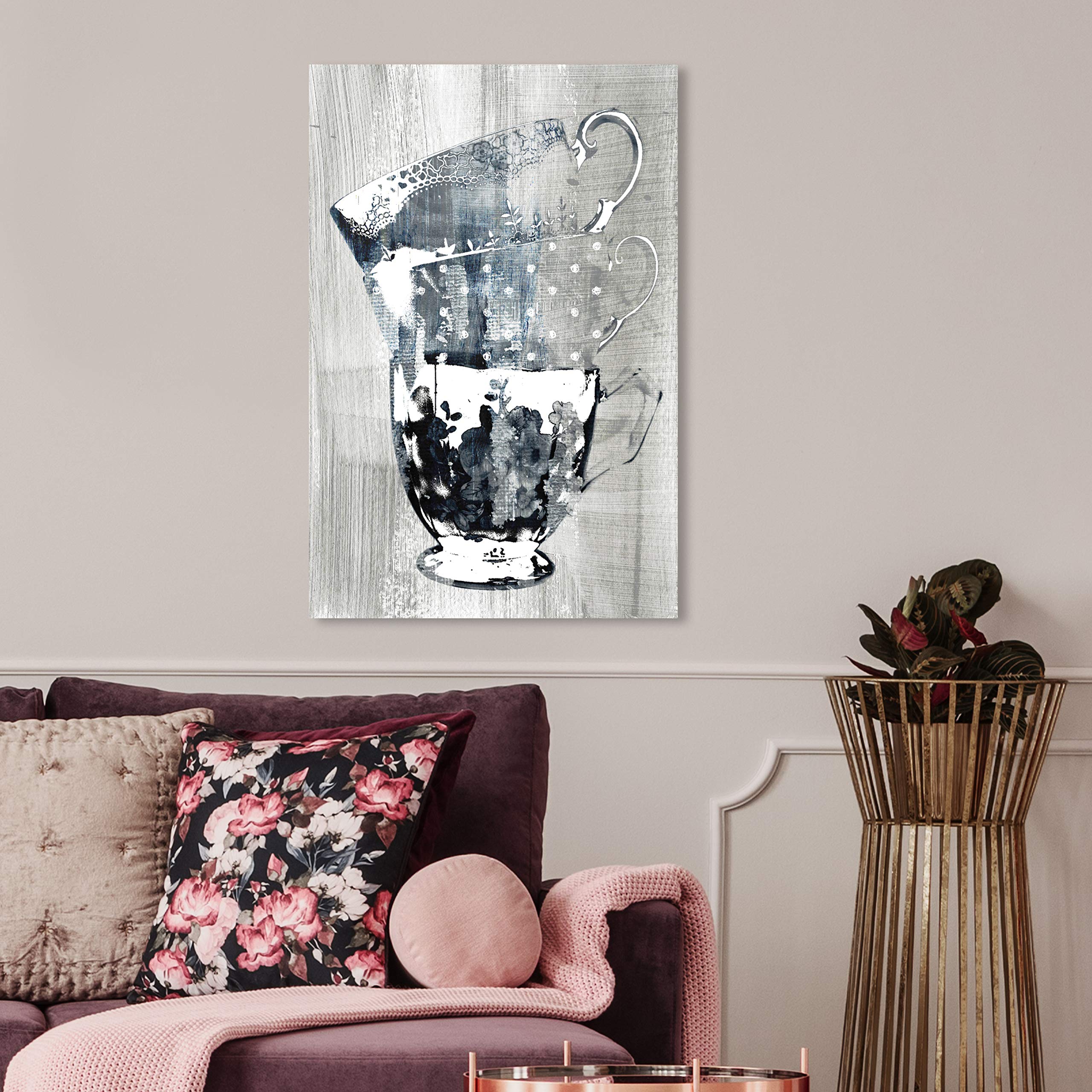 Oliver Gal Artist Co. Coffee Cups Screenprint Wall Art Canvas Print - 20