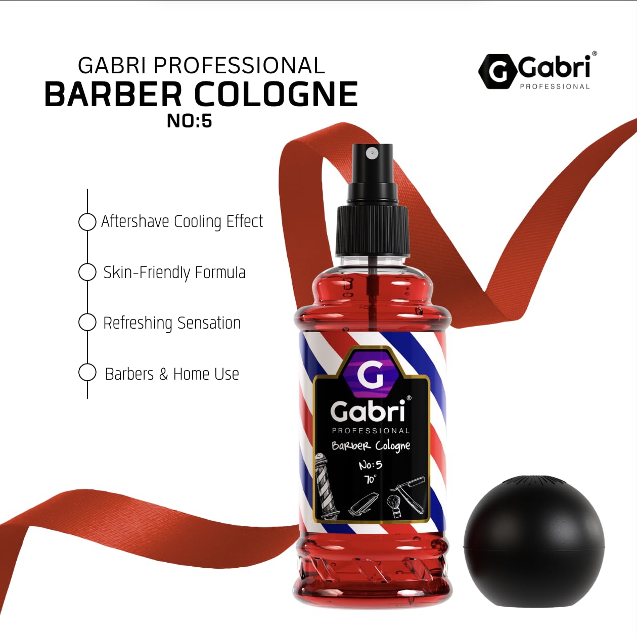Gabri Men's Cologne 250ml - Eau De Cologne & Aftershave for Men | Citrus, Warm Spice & Subtle Woody Fragrance (No5) | Perfect for Daily Wear, Grooming & Relaxation