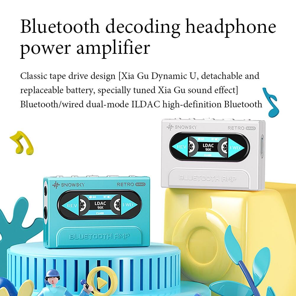 FiiO SNOWSKY Retro Nano Bluetooth 5.1 DAC & Headphone Amplifier - High Resolution Audio for iPhone, Android, PC - Perfect for Music Lovers, Audiophiles & Travel