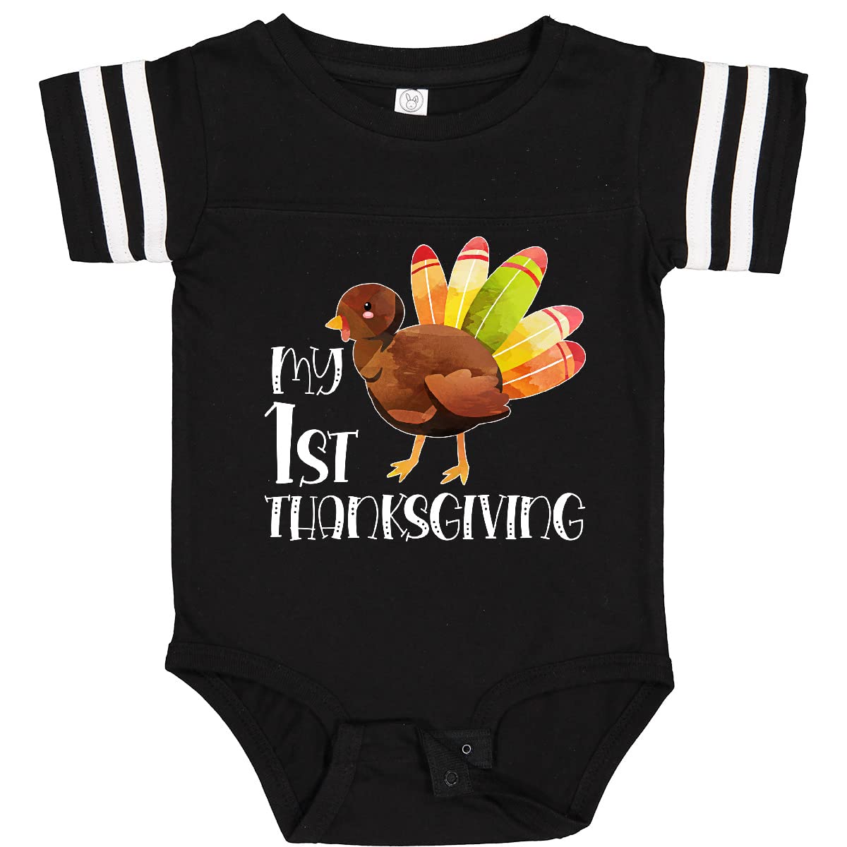 Inktastic My 1st Thanksgiving Cute Baby Turkey Bodysuit - Adorable Thanksgiving Outfit for Infants & Toddlers - Perfect for Family Photos & Holiday Celebrations