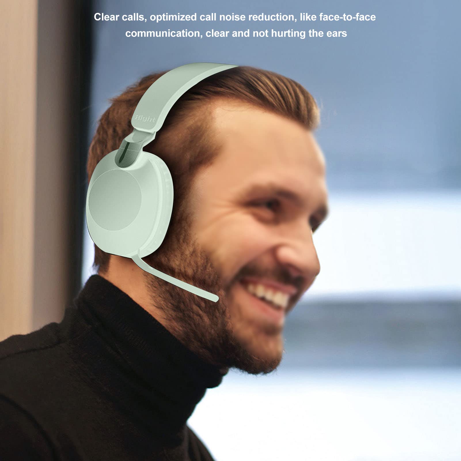 EIMSOAH Foldable 5.1 Stereo Gaming Headset with Microphone - Wired USB Type C Dual Mode Headphones for PC, Laptop, PS4, Xbox - Noise Cancelling Over-Ear Headphones for Gaming, Streaming, Online Classes (Green)