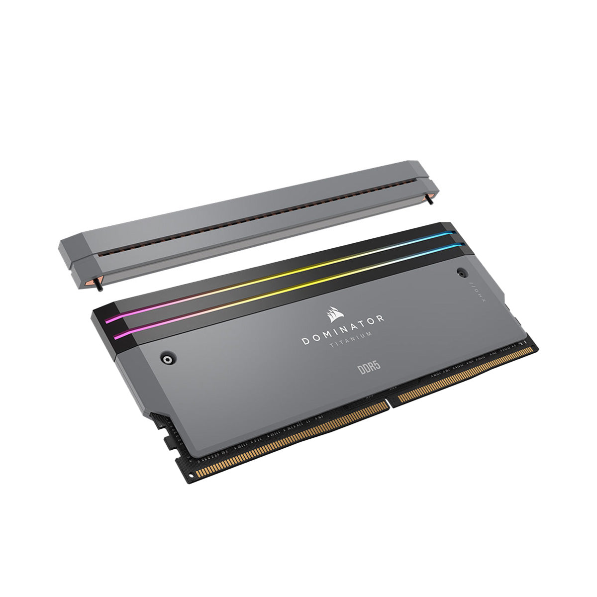 Corsair DOMINATOR TITANIUM 32GB (2x16GB) DDR5 6000MHz CL30 AMD EXPO Certified RGB Memory Kit with Cool Gray Fin Accessory - Perfect for Gaming PCs, Workstations, and High-Performance Computing