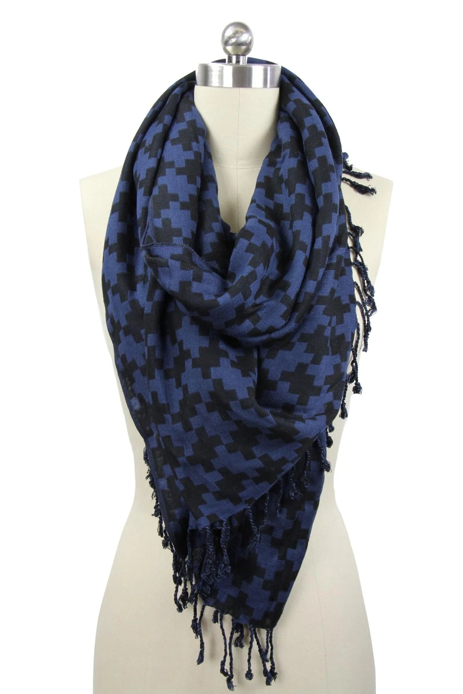 Houndstooth Print Scarf for Women - Soft Winter Fashion Accessory - Perfect for Office, Travel and Cold Weather Outfits