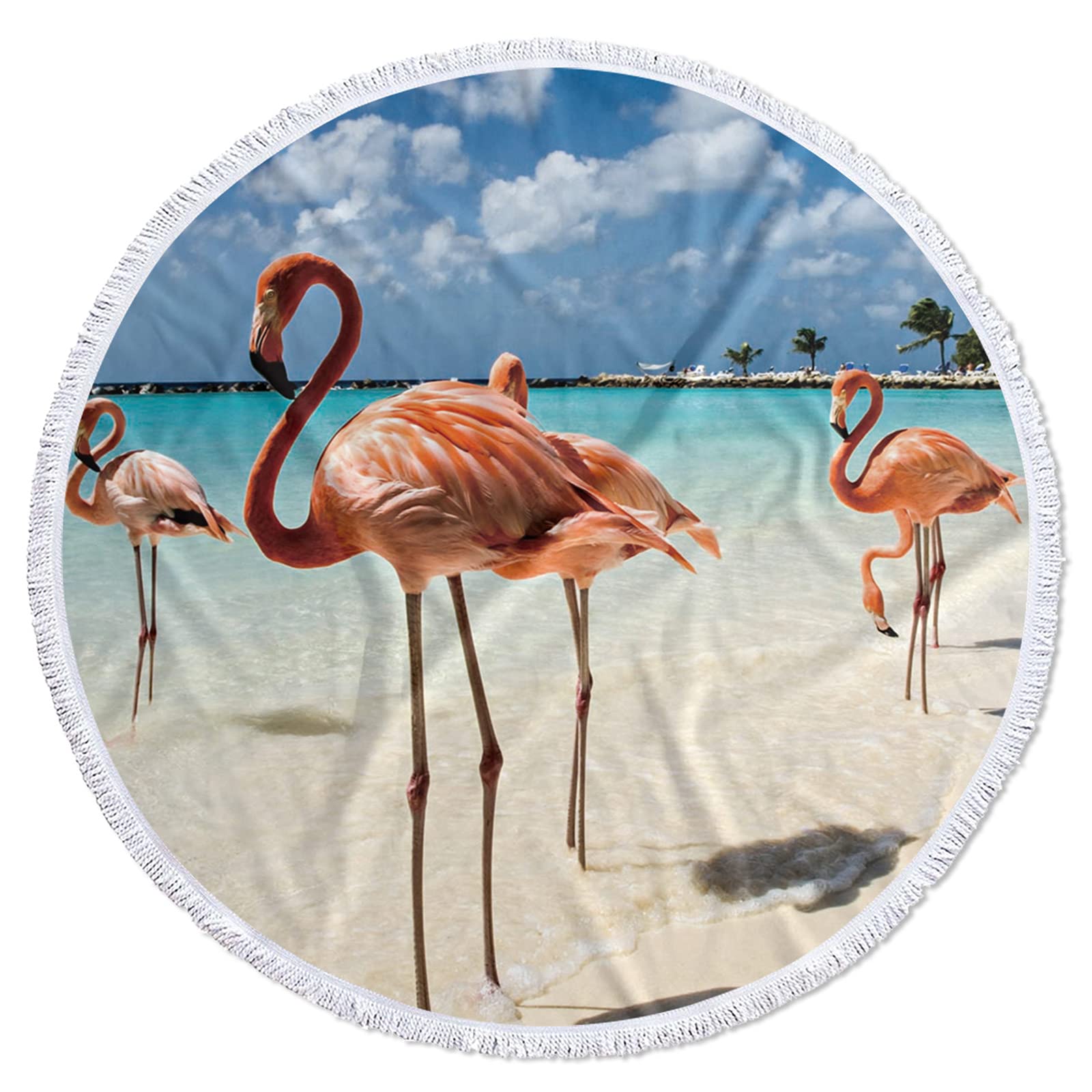 **Red Vow Microfiber Beach Towel - Super Absorbent & Quick Dry Blanket for Kids & Adults - Pink Flamingo Design - Oversized Sand-Free Towel for Beach, Pool, Camping, Travel & Swimming - Perfect for Picnics, Lounging & Outdoor Adventures**