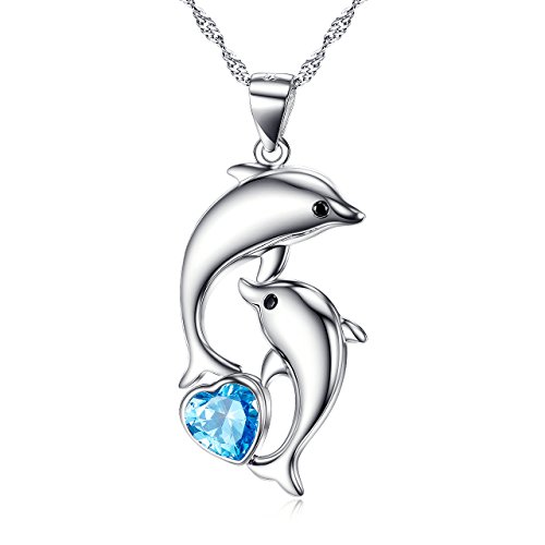 Heart Blue Dolphin Necklace