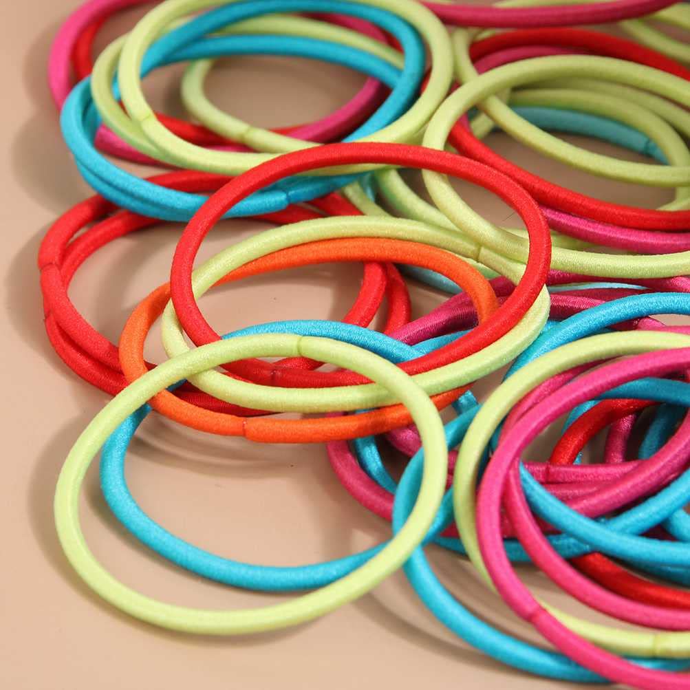 100 Pcs Women's Elastic Hair Ties - Soft Scrunchies for Ponytail & Workout