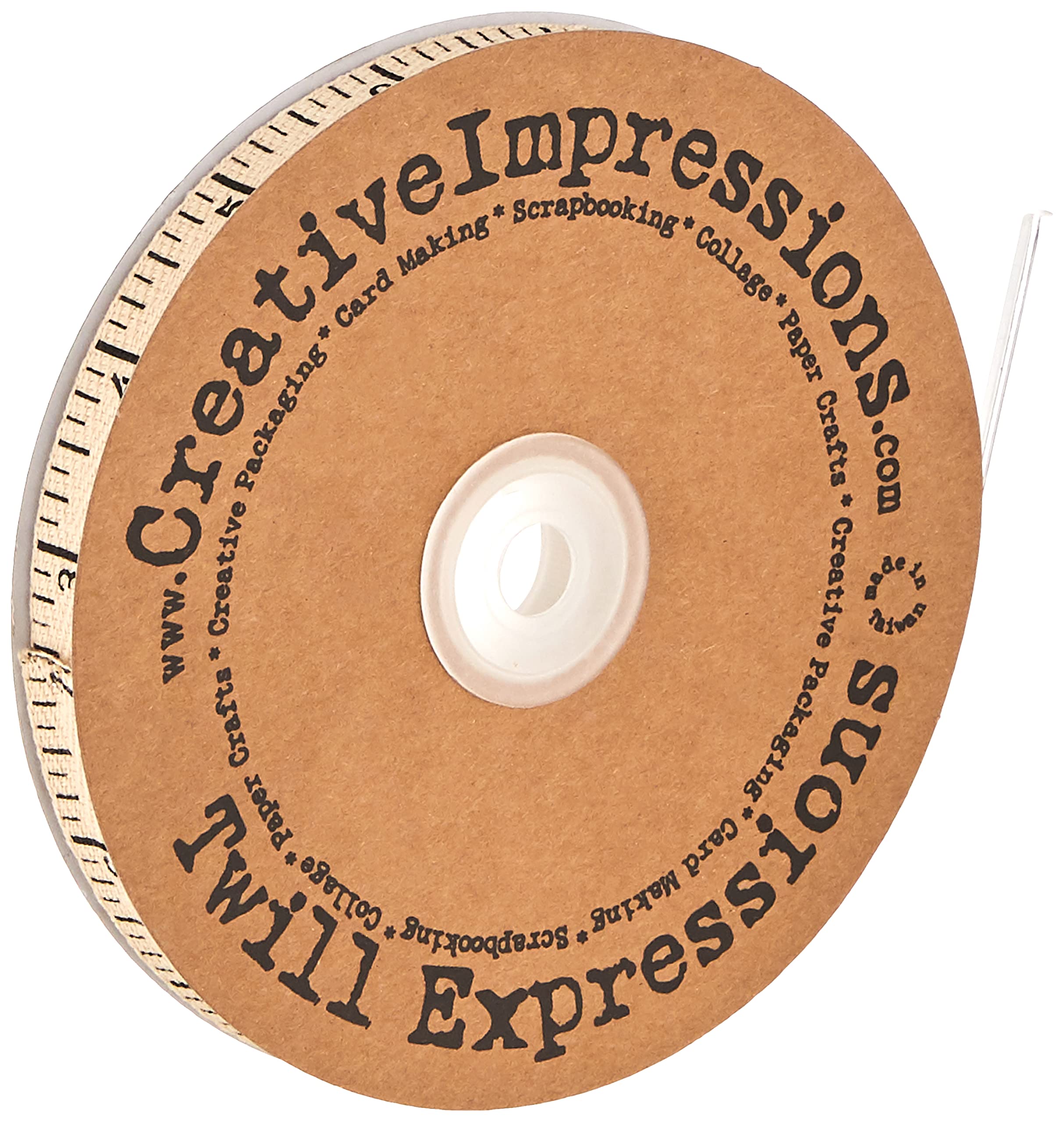 Creative Impressions Printed Twill Tape - 0.5 Inch x 25 Yards, Antique Ruler Design for DIY Crafts, Sewing Projects & Vintage Home Decor