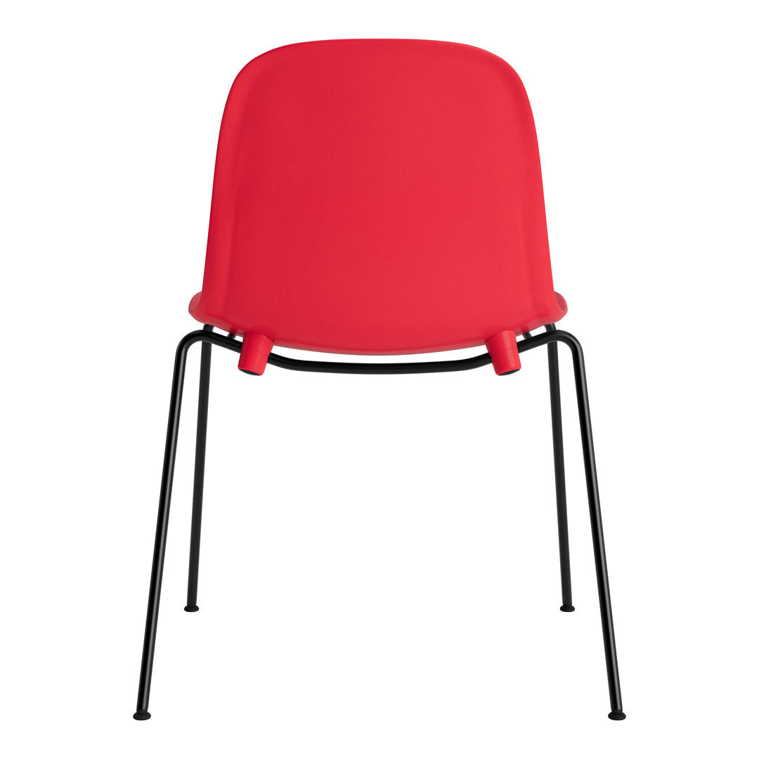 Modern Form Side Chair with Sturdy Metal Legs - Stackable Dining Chair for Home, Office & Restaurant Use