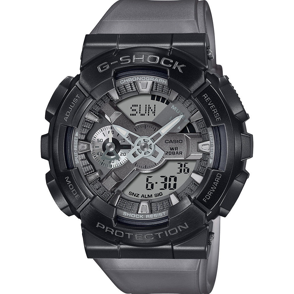 Casio G-Shock GM110MF-1A Men's Digital Watch - Midnight Fog Grey Stainless Steel, Shock Resistant, Waterproof - Perfect for Outdoor Sports, Hiking & Everyday Wear