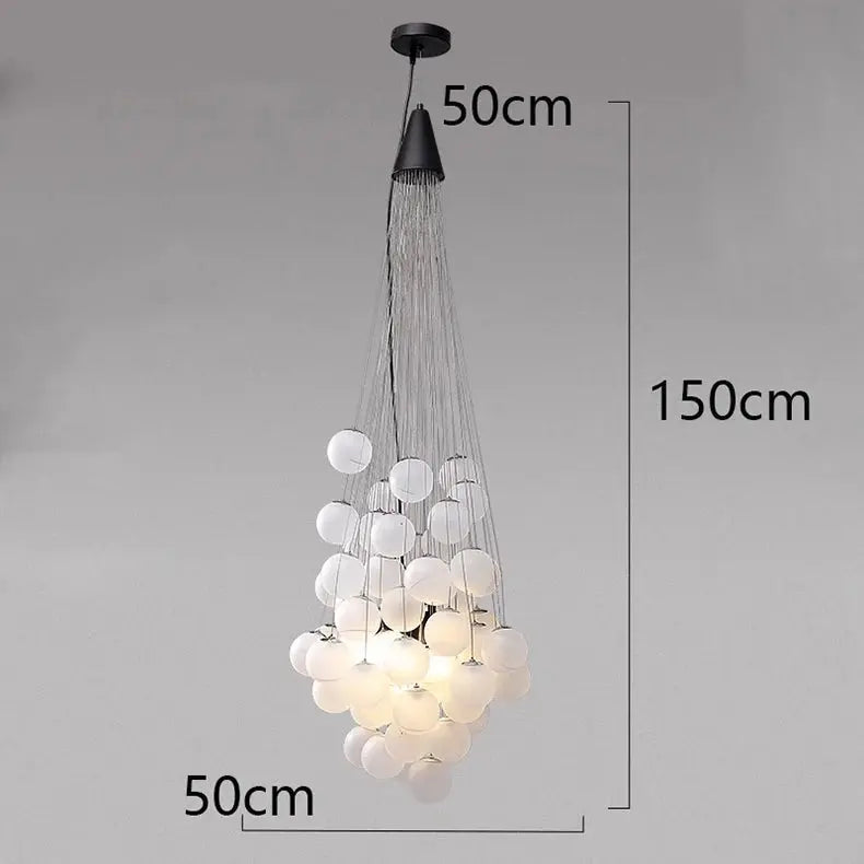 Modern White Glass Bubble Pendant Light - Elegant Indoor Ceiling Fixture for Dining Room, Kitchen Island, Bedroom & Living Room Decor