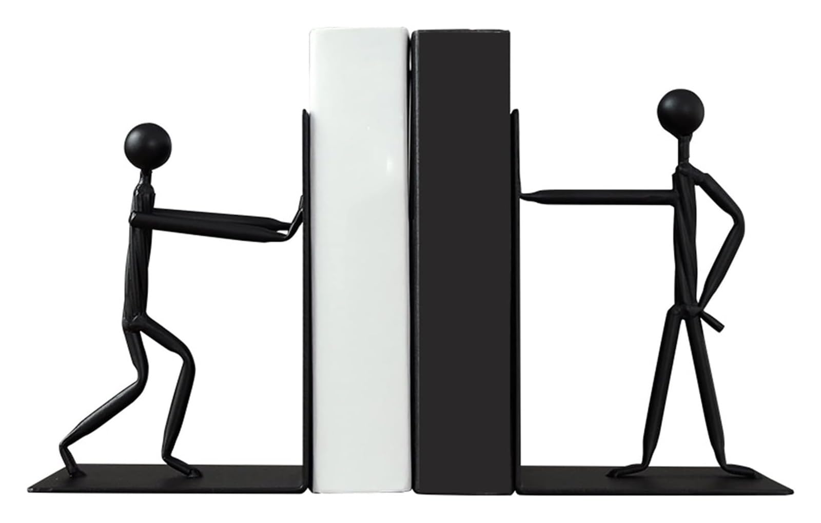 Non-Slip Metal Bookends for Heavy Books - Decorative Office & Shelf Book Supports - Perfect for Organizing Books in Home, Office, and Library
