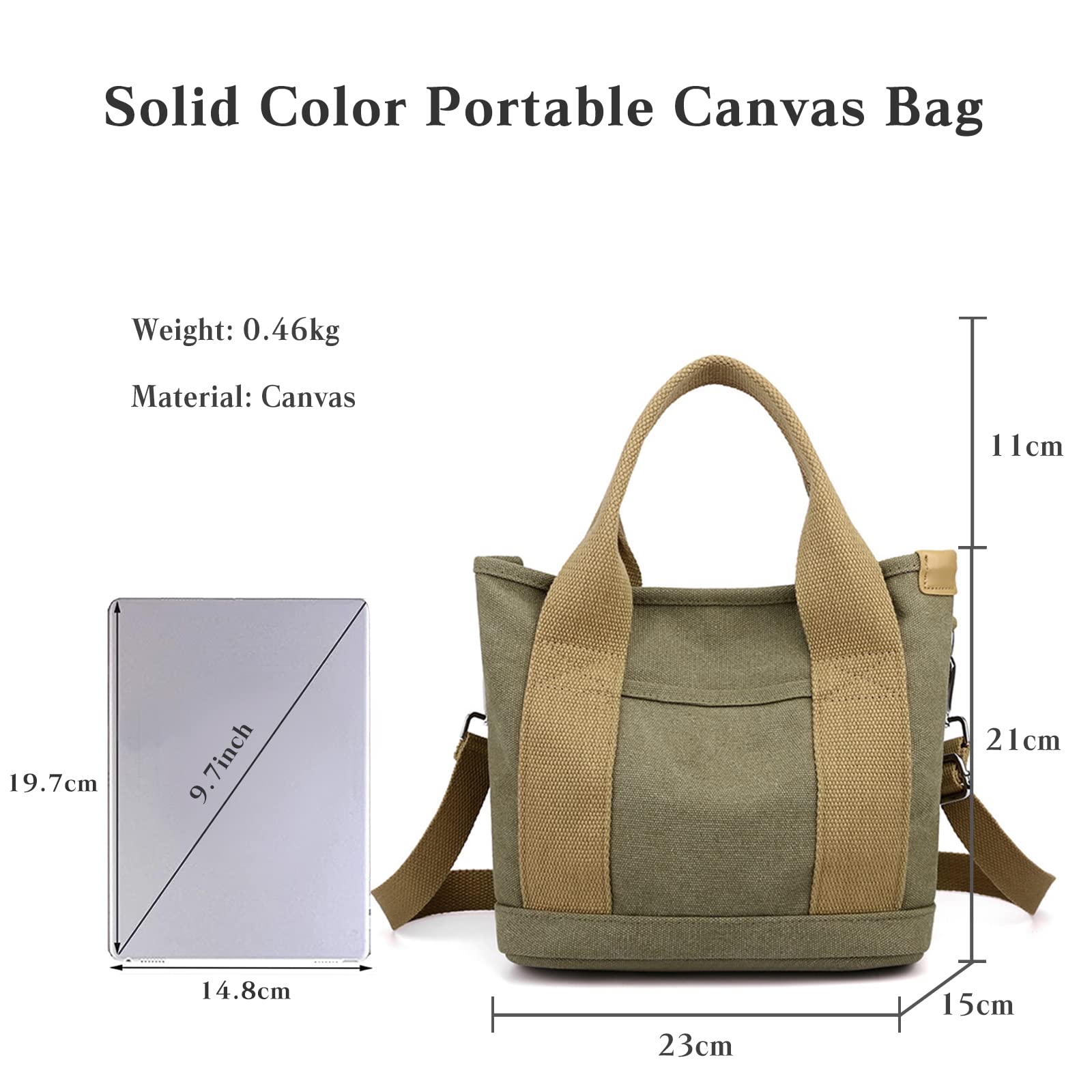 Stylish Canvas Tote Bag for Women - Small Handbag, Satchel, Shoulder & Crossbody Bag with Top Handle - Perfect for Work, Travel & Everyday Use
