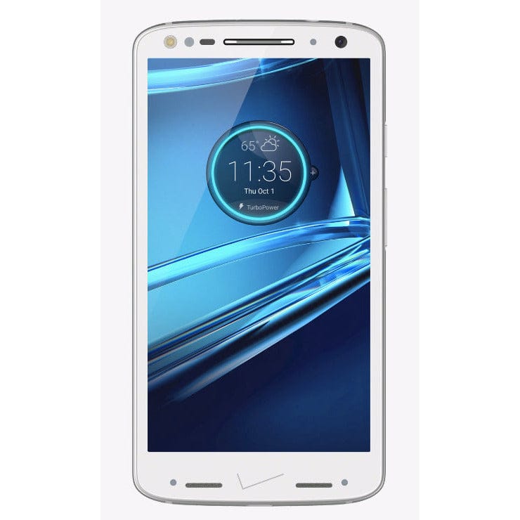 Motorola Droid TURBO 2 Unlocked Smartphone - White Soft Grip Case - Verizon Compatible - CDMA Network - Perfect for Business & Travel Use