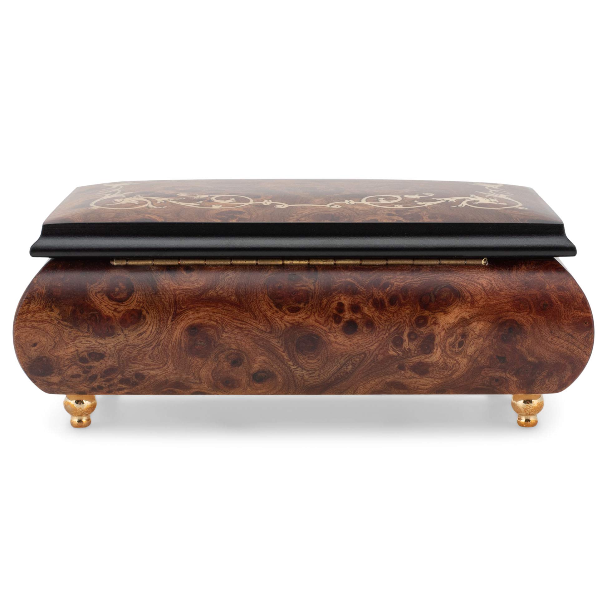 Exquisite Italian Handcrafted Inlaid Olmo Wood Musical Jewelry Box - Plays Clair de Lune - Perfect for Gift Giving, Jewelry Storage & Home Décor