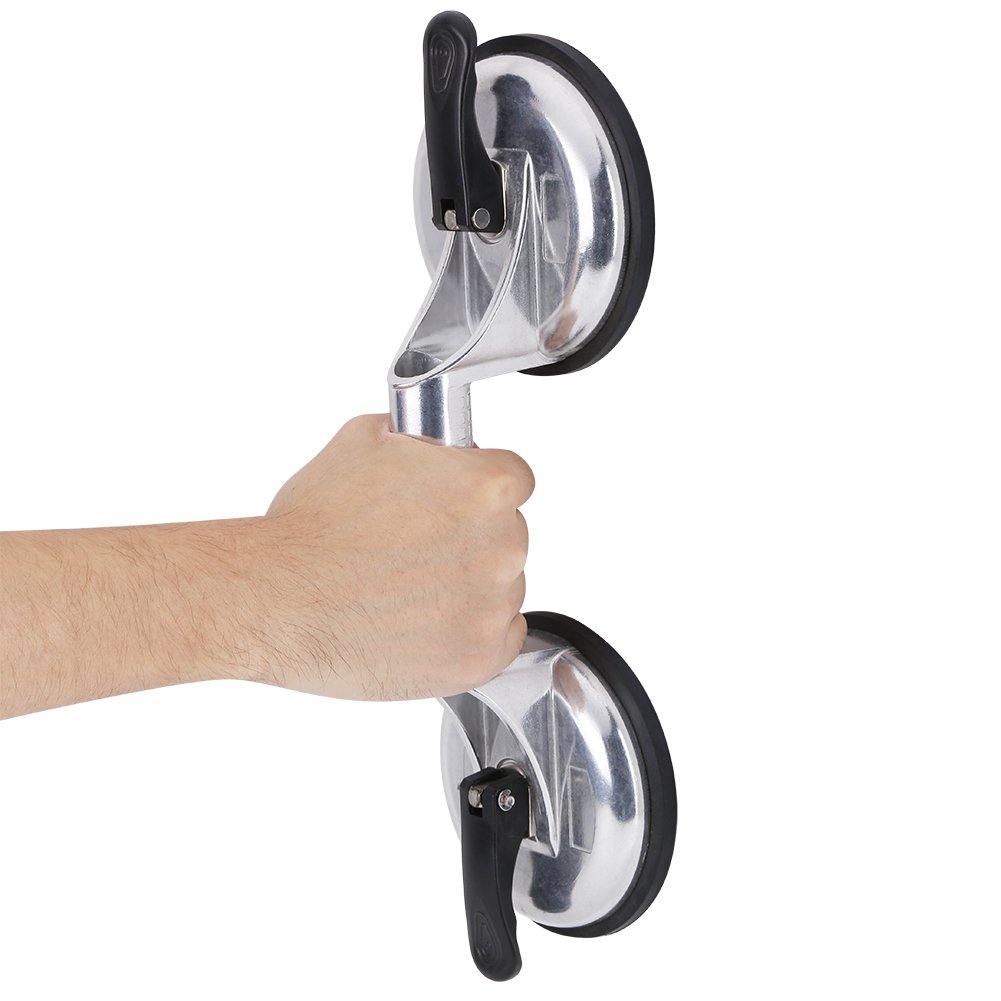 Heavy Duty Aluminum Alloy Vacuum Suction Cup - Professional Double Plate Glass Lifter & Dent Puller for Window Installation, Auto Body Repair, and Glass Moving