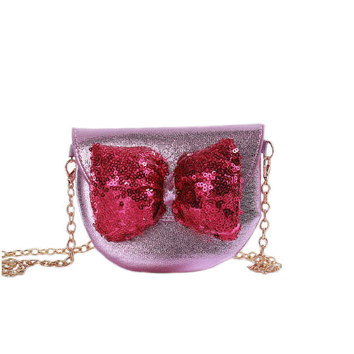 Sparkly Pink Sequin Bow Mini Crossbody Bag for Women - Perfect for Parties, Weddings & Night Out Accessories