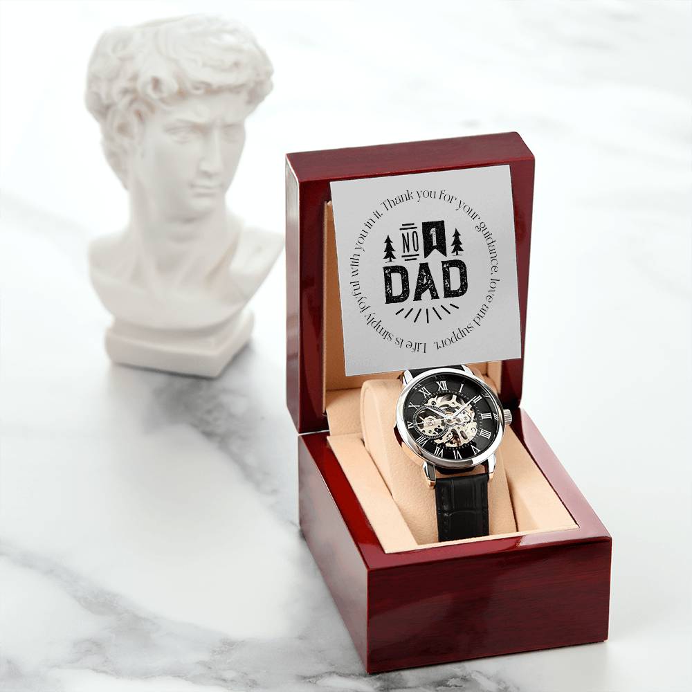 Openwork Men's Watch - Elegant Father's Day & Birthday Gift for Dad from Daughter or Son | Perfect for Business, Casual Wear & Special Occasions